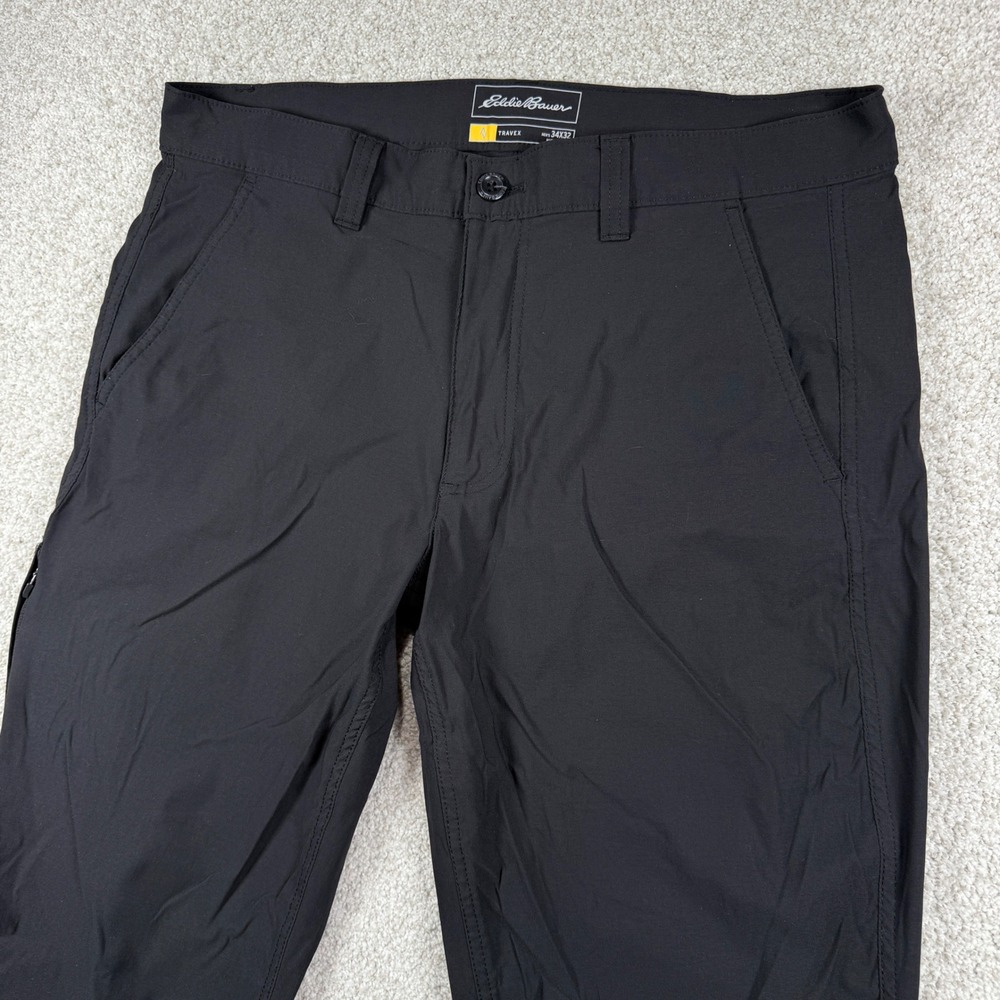 Eddie Bauer Travex Pants Men 34x32 Black Performance Hiking Outdoor 01080